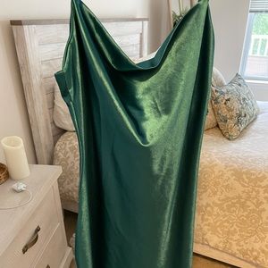 Green silk dress